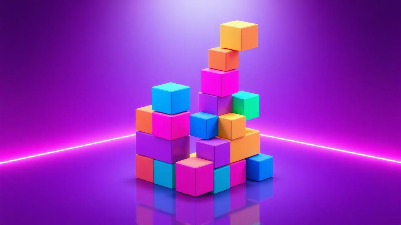 Colourful Block Juggle puzzle art